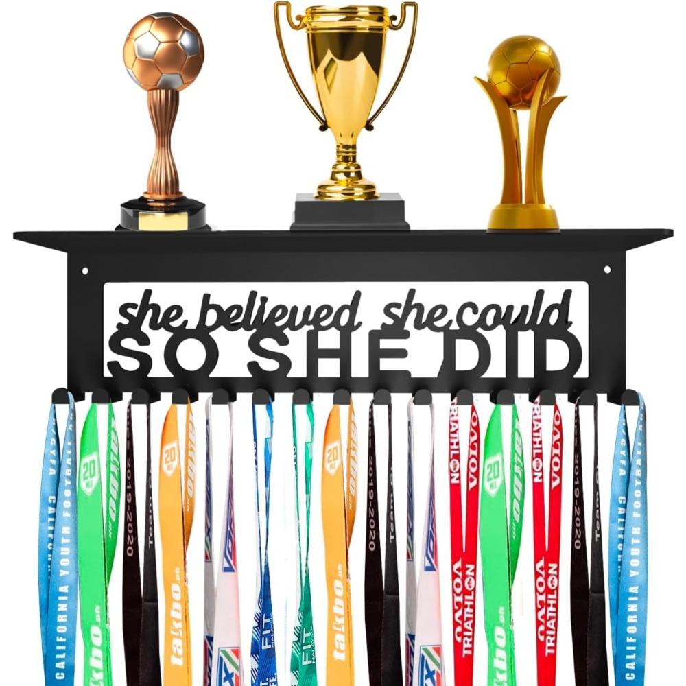 Metal Medal Hanger Display Wall Mount Trophy Rack Award Holder for Ribbons and Medals Easy Install
Metal Medal Hanger Display Wall Mount Trophy Rack Award Holder for Ribbons and Medals Easy Install