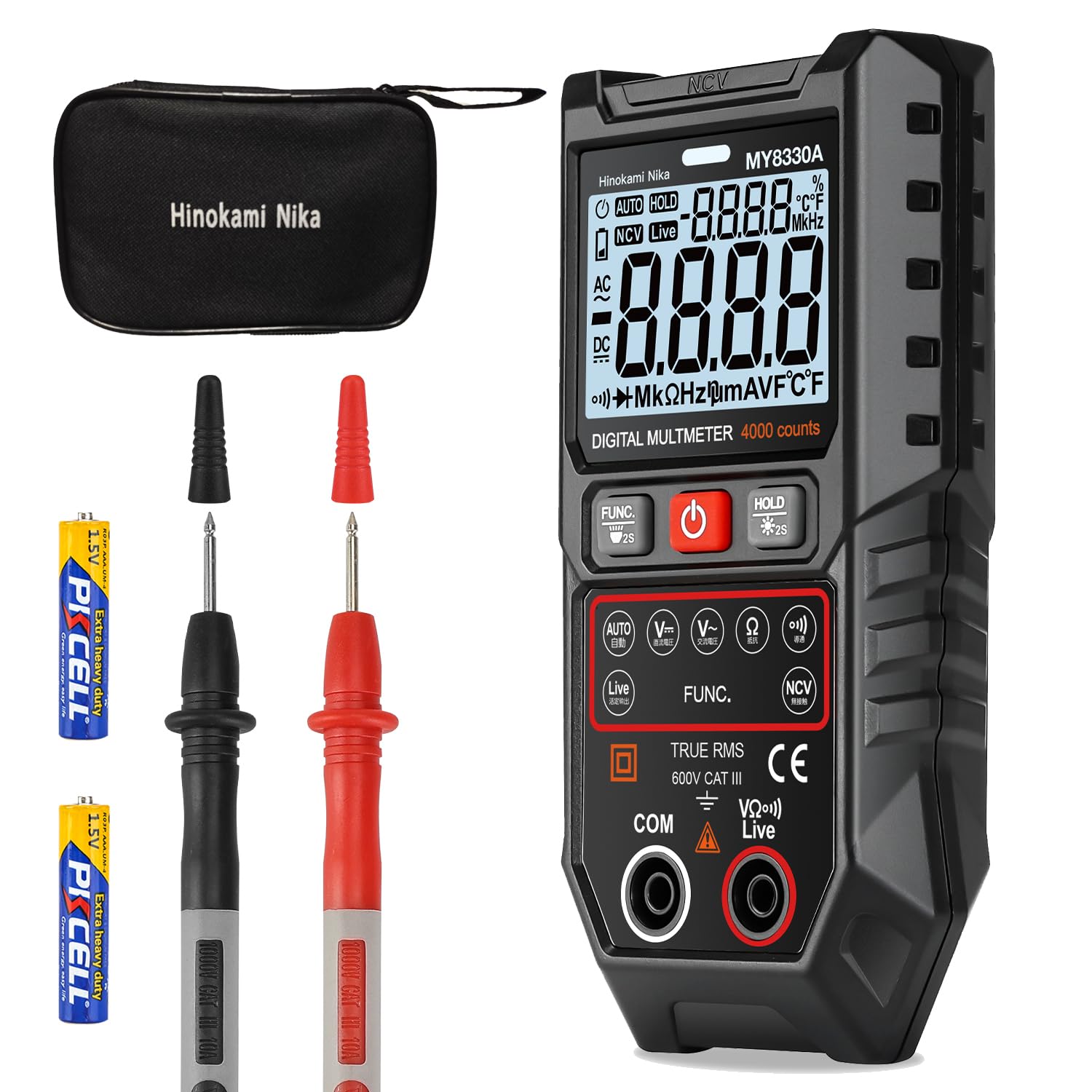 Hinokami Nika MY8330A Dual 4000 Count and The Only Tester on the Market with Functional Indicator Digital Multimeter with Smart Measurement Voltage
Hinokami Nika MY8330A Dual 4000 Count and The Only Tester on the Market with Functional Indicator Digital Multimeter with Smart Measurement Voltage