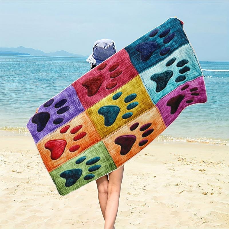 1pc Color Collage Claw Print Beach Towel - Soft, Ultra-Absorbent Microfiber,Lightweight,Perfect for Beach,Parties,Travel,Camping W30*H60(CM)
1pc Color Collage Claw Print Beach Towel - Soft, Ultra-Absorbent Microfiber,Lightweight,Perfect for Beach,Parties,Travel,Camping W30*H60(CM)