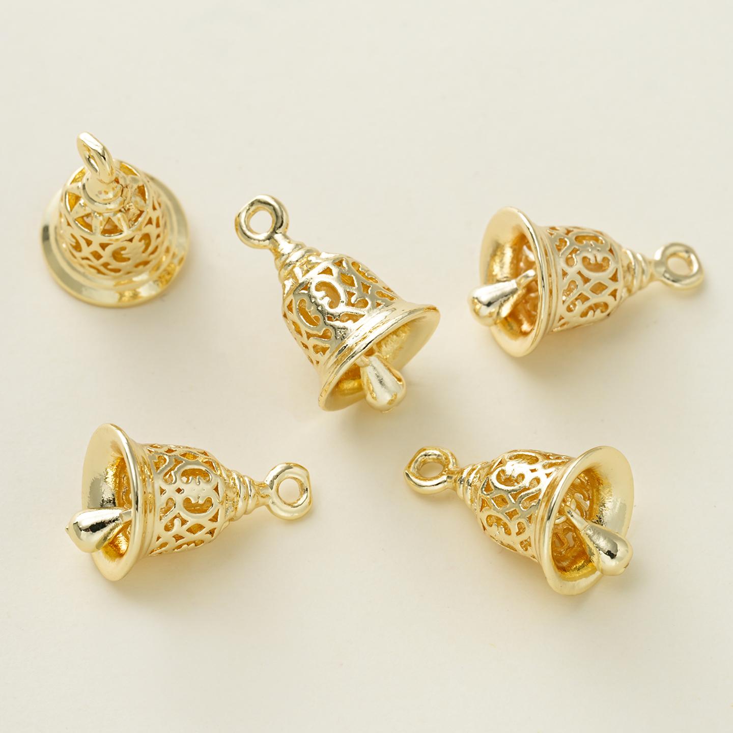 2Pcs/Pack 14/18K Gold Color Plated Simple Hollow Bell Charms Pendants for DIY Bracelet Necklace Jewelry Making Accessories
2Pcs/Pack 14/18K Gold Color Plated Simple Hollow Bell Charms Pendants for DIY Bracelet Necklace Jewelry Making Accessories
