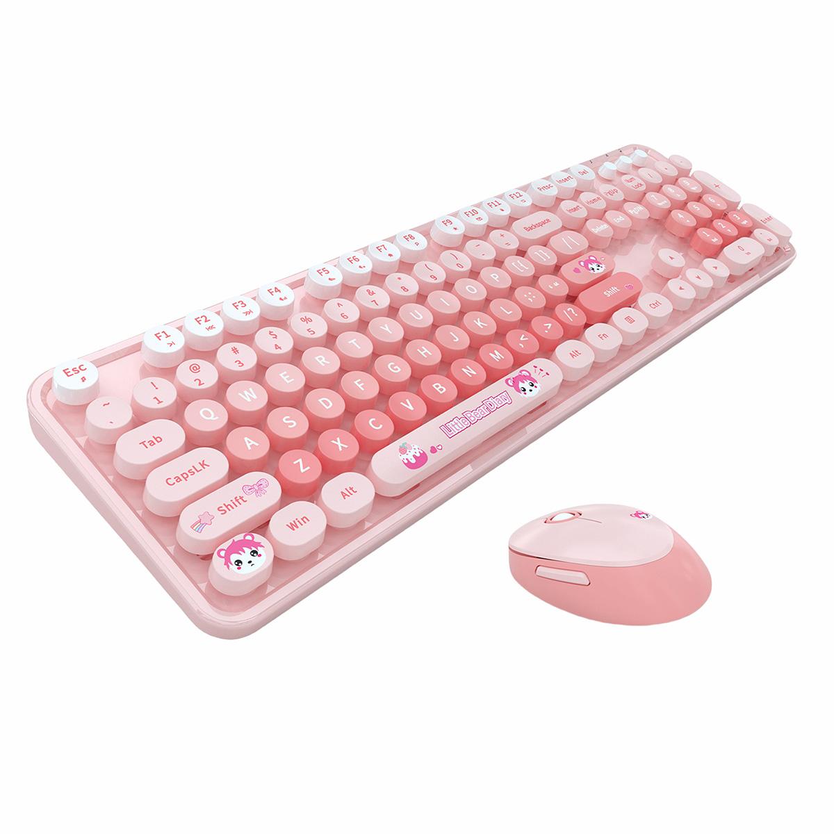 Беспроводная клавиатура и мышь MOFII, полноразмерная ретро-клавиатура 2,4 ГГц с цифровой панелью и симпатичная беспроводная мышь для ПК розовый
Беспроводная клавиатура и мышь MOFII, полноразмерная ретро-клавиатура 2,4 ГГц с цифровой панелью и симпатичная беспроводная мышь для ПК розовый