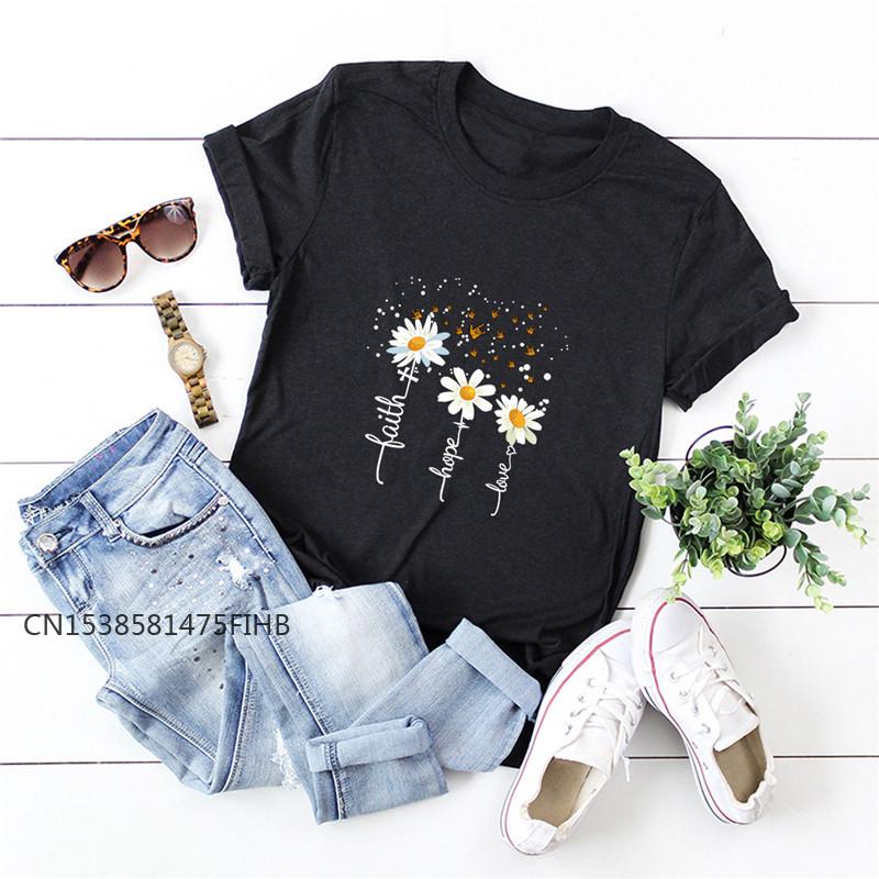 Summer T-Shirt Faith Letters Daisies Print TShirt Soft Premium T Shirt Women Crew Neck Short Sleeve Top Tee Womens Clothing 3XL чорний
Summer T-Shirt Faith Letters Daisies Print TShirt Soft Premium T Shirt Women Crew Neck Short Sleeve Top Tee Womens Clothing 3XL чорний