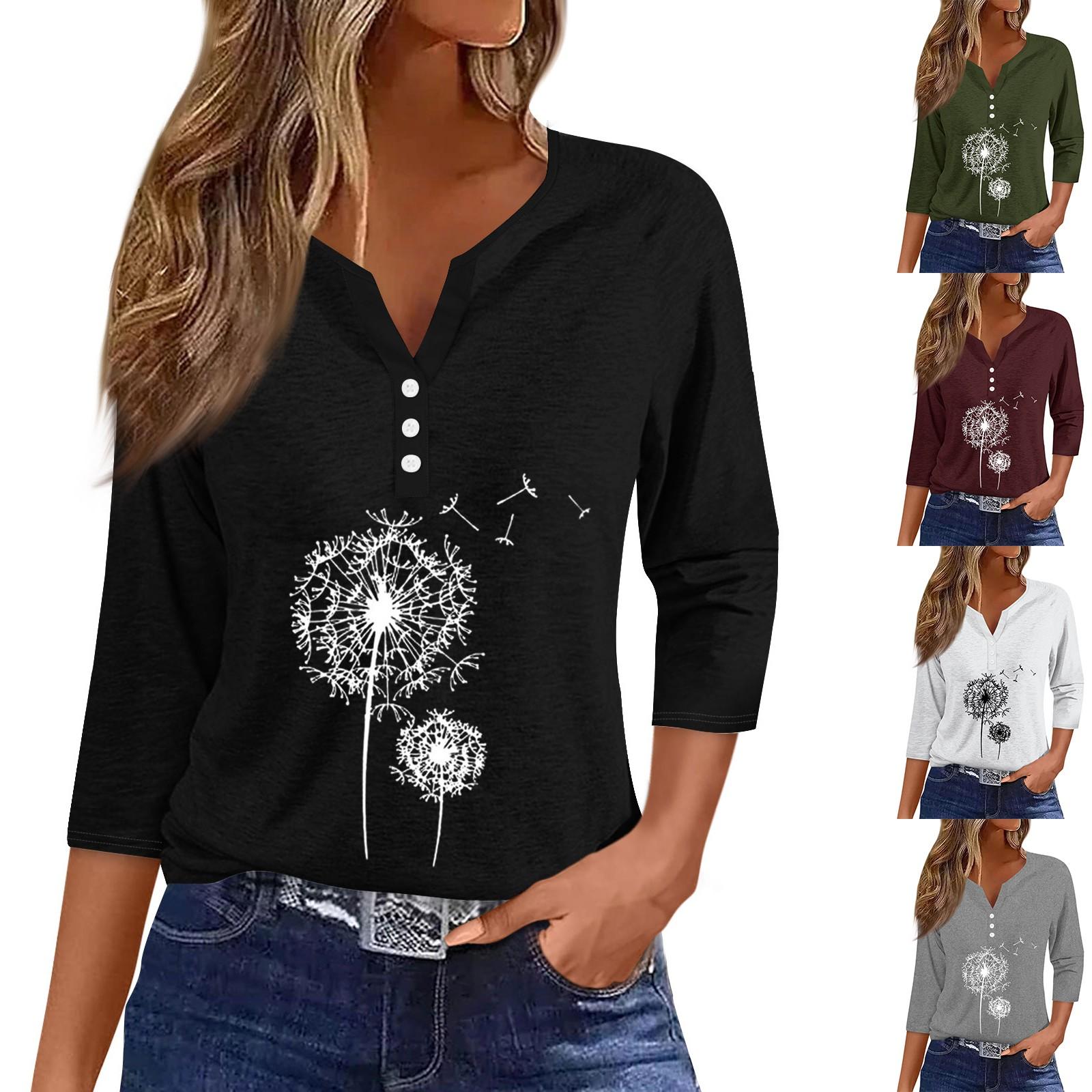 Жен. Футболка Футболка С принтом Пуговицы Рукав 3/4Ежедневно Выходные Мода Классический Топ с v-образным вырезом Обычный M винный
Жен. Футболка Футболка С принтом Пуговицы Рукав 3/4Ежедневно Выходные Мода Классический Топ с v-образным вырезом Обычный M винный