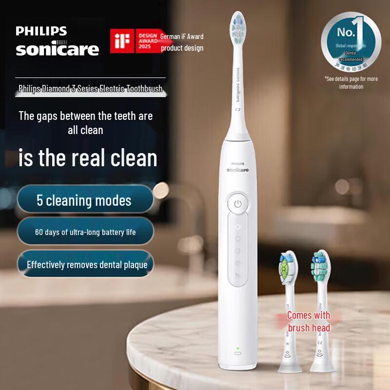 Philips DiamondClean 3 Series Smart Electric Toothbrush CN plug (adapter included)
Philips DiamondClean 3 Series Smart Electric Toothbrush CN plug (adapter included)
