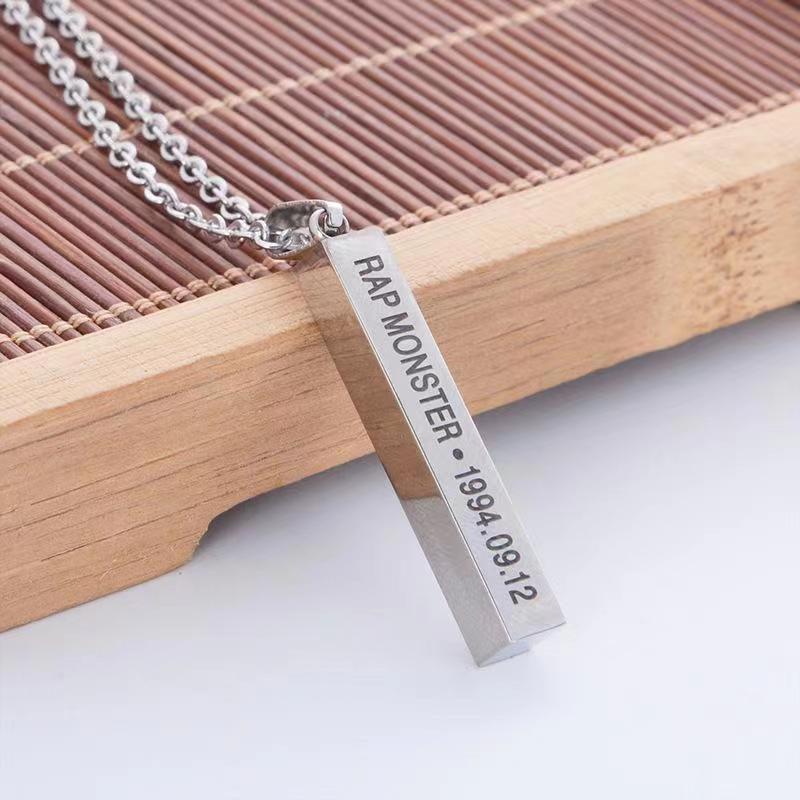 BTS Personalized Bar Necklace, Engraved with Member Name & Birthday/Debut Date, Pendant for ARMY Fans, Kpop Idol Jewelry Gift RM
BTS Personalized Bar Necklace, Engraved with Member Name & Birthday/Debut Date, Pendant for ARMY Fans, Kpop Idol Jewelry Gift RM
