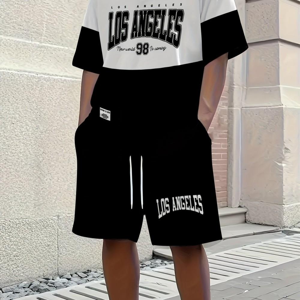 Men s Summer Retro Letter Printed Comfortable Breathable Round Neck T-shirt Drawstring Shorts Set Outdoor Casual Clothing S
Men s Summer Retro Letter Printed Comfortable Breathable Round Neck T-shirt Drawstring Shorts Set Outdoor Casual Clothing S
