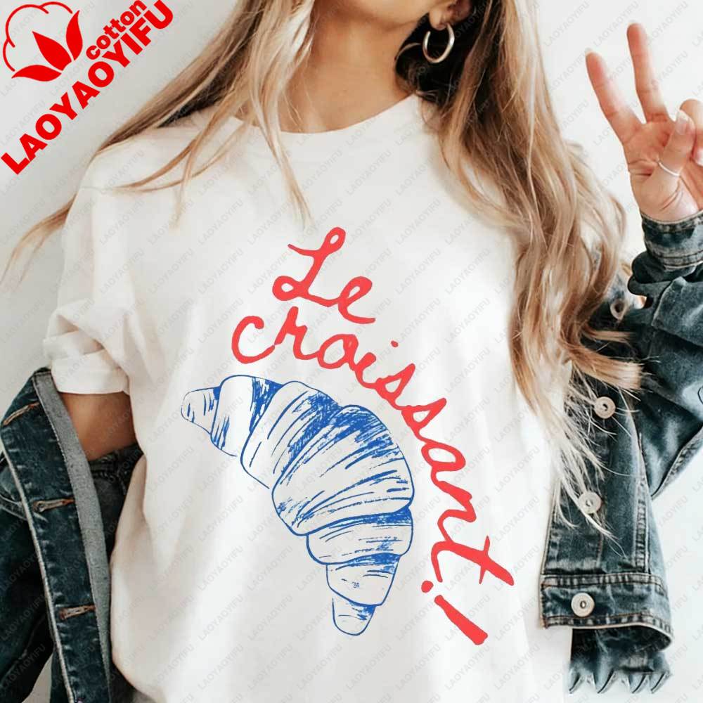 Womens Retro Le Croissant TShirt French Blue Red Aesthetic Graphic Tee Cotton Short Sleeve Tshirt Summer Cute France Lover Top S
Womens Retro Le Croissant TShirt French Blue Red Aesthetic Graphic Tee Cotton Short Sleeve Tshirt Summer Cute France Lover Top S