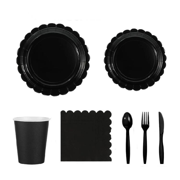 25Pcs Colorful Disposable Party Tableware Set Includes Paper Plates Cups Napkins Cutlery for Kid Birthday Festival Event чорний
25Pcs Colorful Disposable Party Tableware Set Includes Paper Plates Cups Napkins Cutlery for Kid Birthday Festival Event чорний