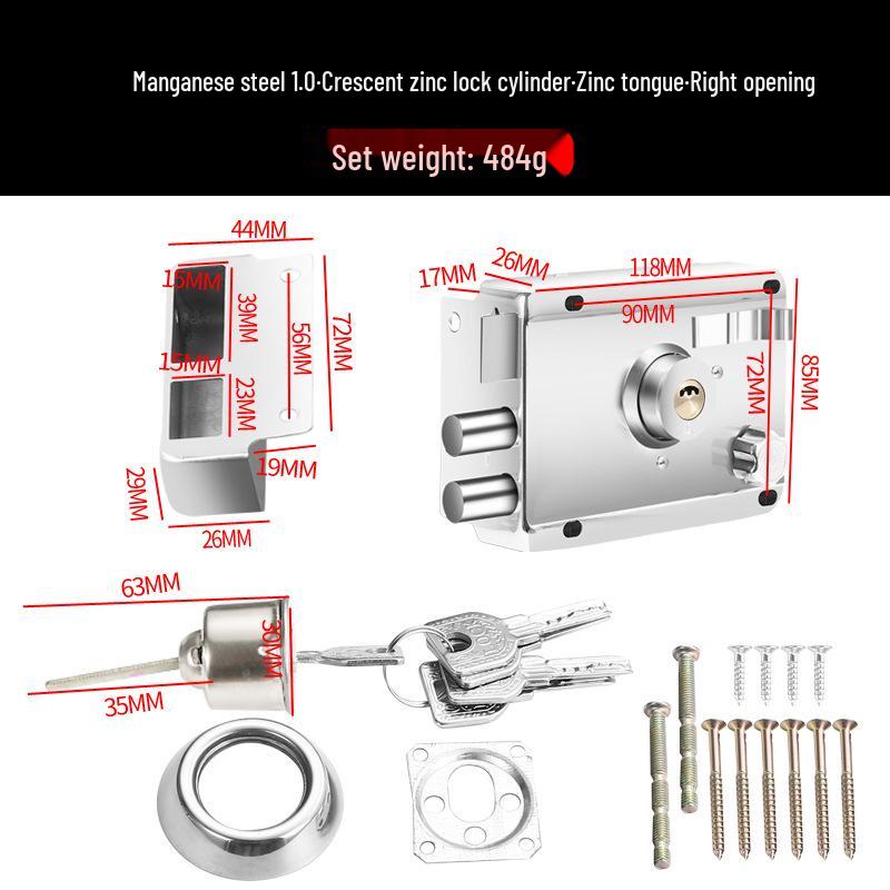 Universal Anti-Theft Door Lock for Main, Iron, and Wooden Doors
Universal Anti-Theft Door Lock for Main, Iron, and Wooden Doors