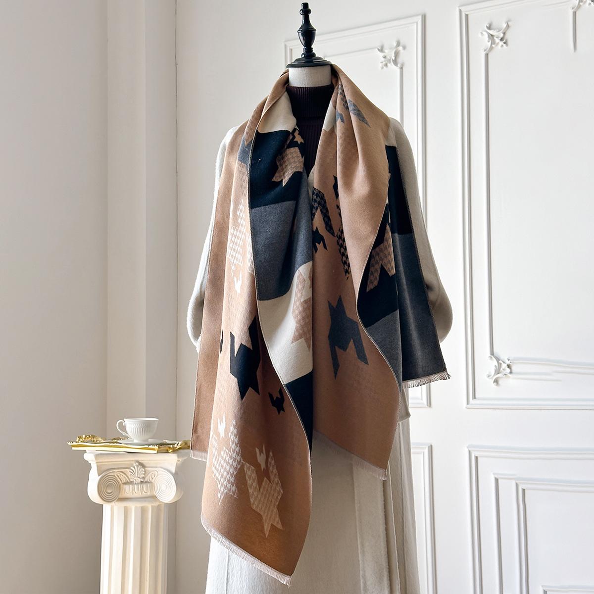 Winter Cashmere Scarf Women Houndstooth Design Elegant Warm Pashmina Blanket Poncho Scarves Female Print Shawl Foulard Bufanda
Winter Cashmere Scarf Women Houndstooth Design Elegant Warm Pashmina Blanket Poncho Scarves Female Print Shawl Foulard Bufanda