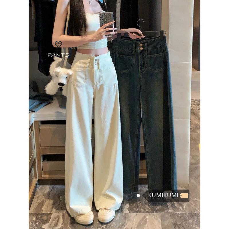 Retro High-Waisted Wide-Leg Double-Button Jeans for Women - Autumn Casual Loose-Fit Long Pants M синий
Retro High-Waisted Wide-Leg Double-Button Jeans for Women - Autumn Casual Loose-Fit Long Pants M синий