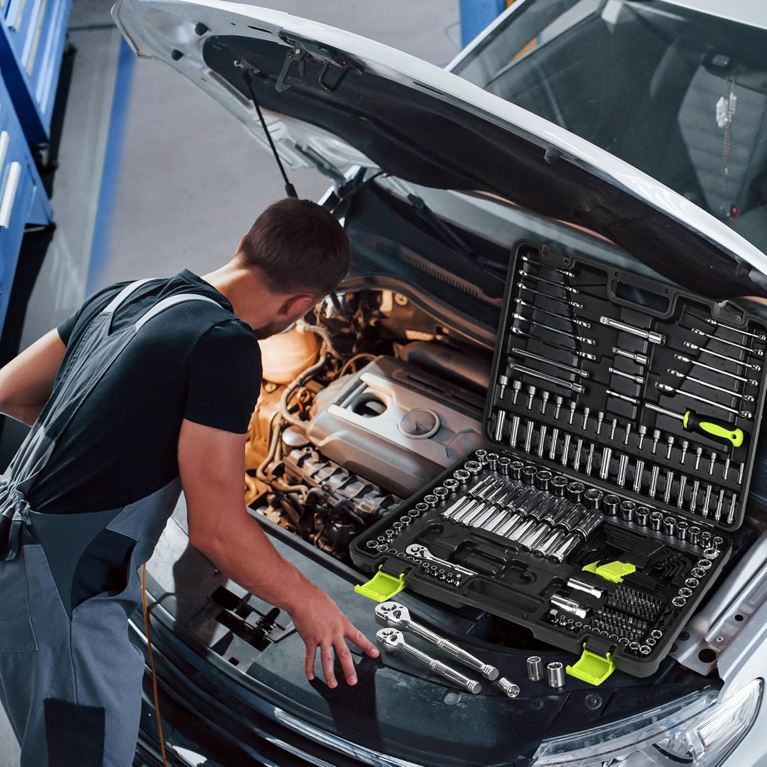 249-Piece Mechanics Tool Set: SAE/Metric Socket Wrench, 1/2 , 3/8 , 1/4 Drive, Ratchets, Hex Keys, Combo Wrenches for Auto Repa United States
249-Piece Mechanics Tool Set: SAE/Metric Socket Wrench, 1/2 , 3/8 , 1/4 Drive, Ratchets, Hex Keys, Combo Wrenches for Auto Repa United States