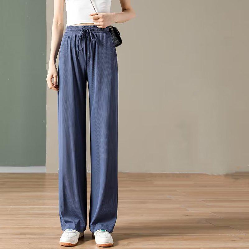 Женские летние брюки свободного кроя с высокой талией из ледяного шелка – легкие, свободные, прямые, с защитой от комаров. XL синий
Женские летние брюки свободного кроя с высокой талией из ледяного шелка – легкие, свободные, прямые, с защитой от комаров. XL синий