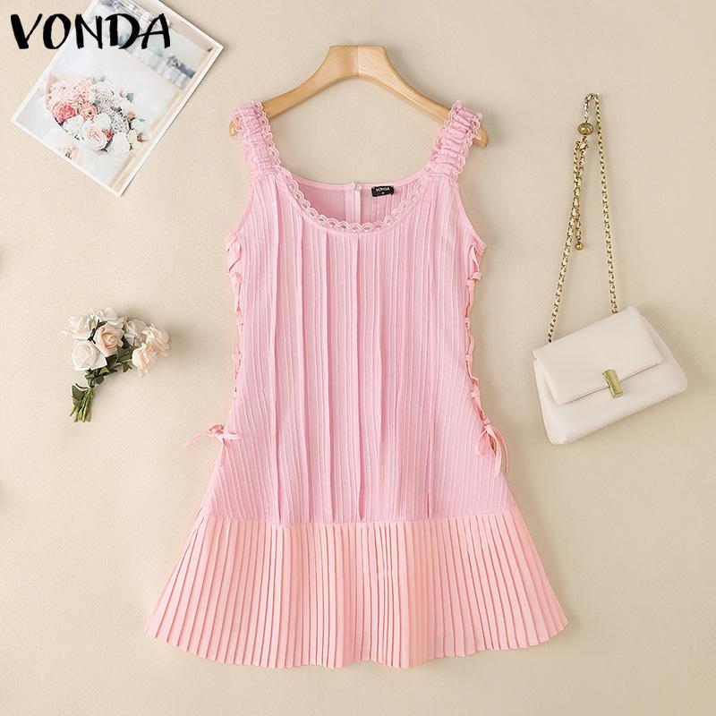 VONDA Women Girls Sleeveless Lace Hem Ruffled Slim Waist Patchwork Mini Dress 5XL рожевий
VONDA Women Girls Sleeveless Lace Hem Ruffled Slim Waist Patchwork Mini Dress 5XL рожевий