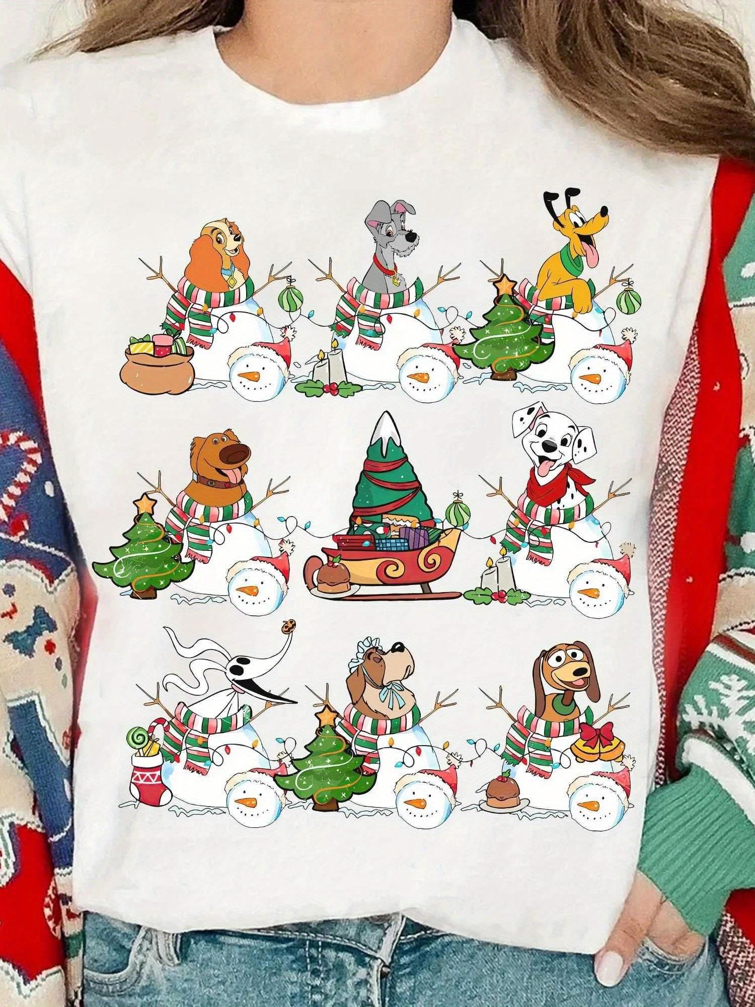 Christmas Tshirt CoupleTramp Pluto Slinky Dalmatian Dog Nana ZeroDog SnowenPuppy Printed Short Sleeves Breathable S
Christmas Tshirt CoupleTramp Pluto Slinky Dalmatian Dog Nana ZeroDog SnowenPuppy Printed Short Sleeves Breathable S