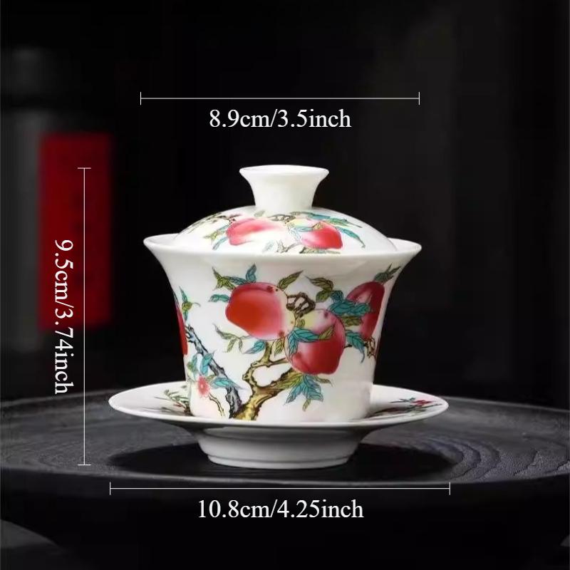 Peach Can Hover and Cover The Bowl Household White Porcelain Three Piece Lid Bowl Chinese Style Tea Bowl Tea Set Accessories 170ml белый
Peach Can Hover and Cover The Bowl Household White Porcelain Three Piece Lid Bowl Chinese Style Tea Bowl Tea Set Accessories 170ml белый