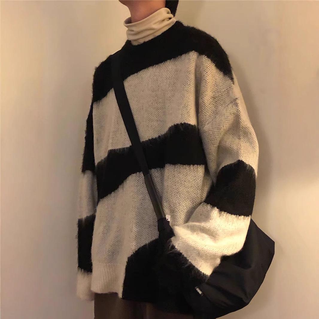 Winter 2024 Korean-Japanese Retro Color Block Thick Knit Sweater - Men s Lazy Style Pullover M
Winter 2024 Korean-Japanese Retro Color Block Thick Knit Sweater - Men s Lazy Style Pullover M