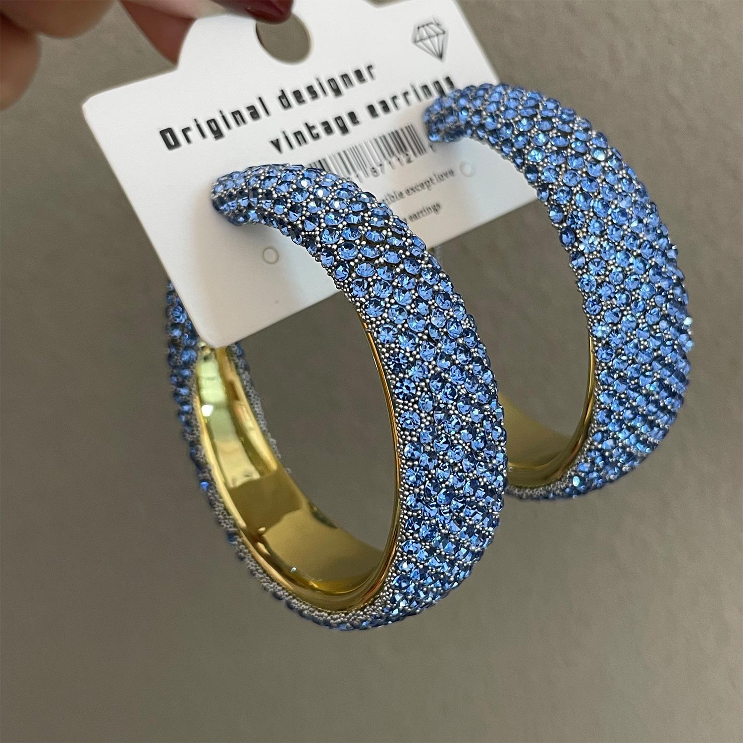 Exaggerate Shiny Rhinestones Big Hoop Earrings for Women Geometric Round Unique Crystal Earrings Charm Zircon Accessories Gifts
Exaggerate Shiny Rhinestones Big Hoop Earrings for Women Geometric Round Unique Crystal Earrings Charm Zircon Accessories Gifts