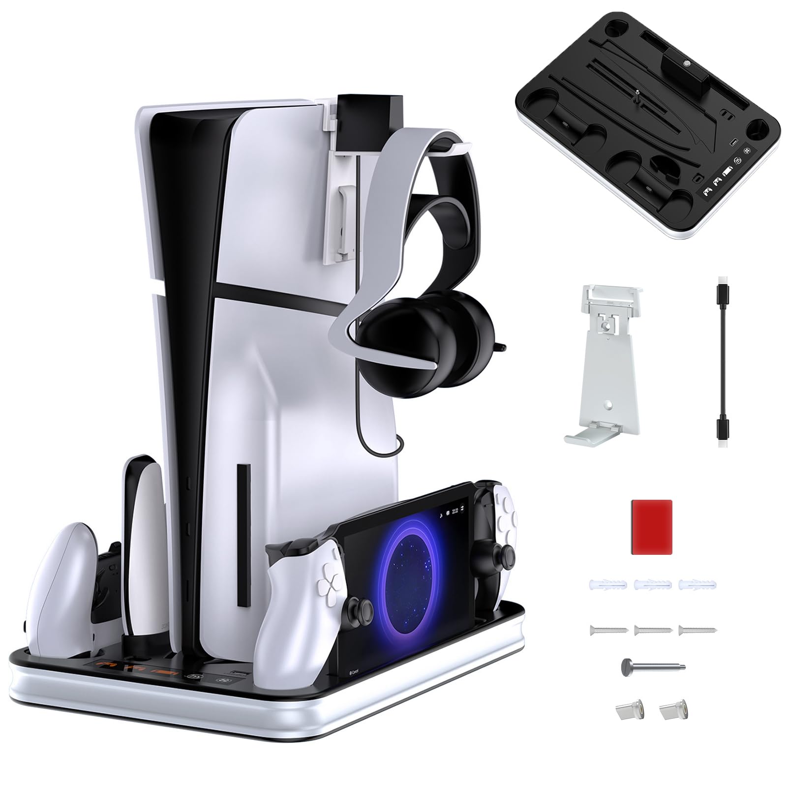 Нова вертикальна підставка 5-в-1 для PS5 Pro/Slim/PS5, включає зарядну станцію для контролерів PS5 та багатофункціональний охолоджувальний вентилятор (Сірий)
Нова вертикальна підставка 5-в-1 для PS5 Pro/Slim/PS5, включає зарядну станцію для контролерів PS5 та багатофункціональний охолоджувальний вентилятор (Сірий)