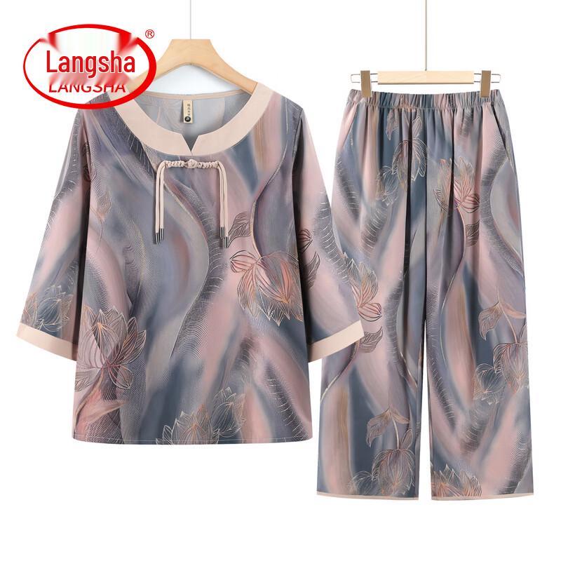 LangSha Women s Summer Ice Silk Floral T-shirt & Pants Set XL
LangSha Women s Summer Ice Silk Floral T-shirt & Pants Set XL