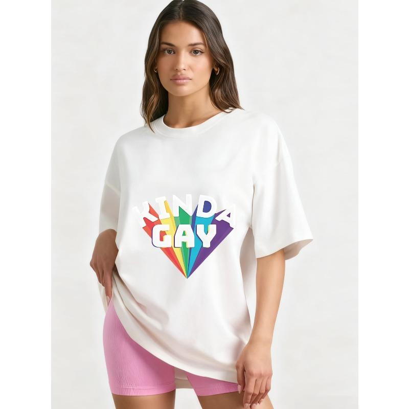 Oversized T-Shirt Black Kinda Gay Rainbow Print Graphic Tee Casual Streetwear Unisex Fashion Top for Everyday Wear XXXXL білий
Oversized T-Shirt Black Kinda Gay Rainbow Print Graphic Tee Casual Streetwear Unisex Fashion Top for Everyday Wear XXXXL білий