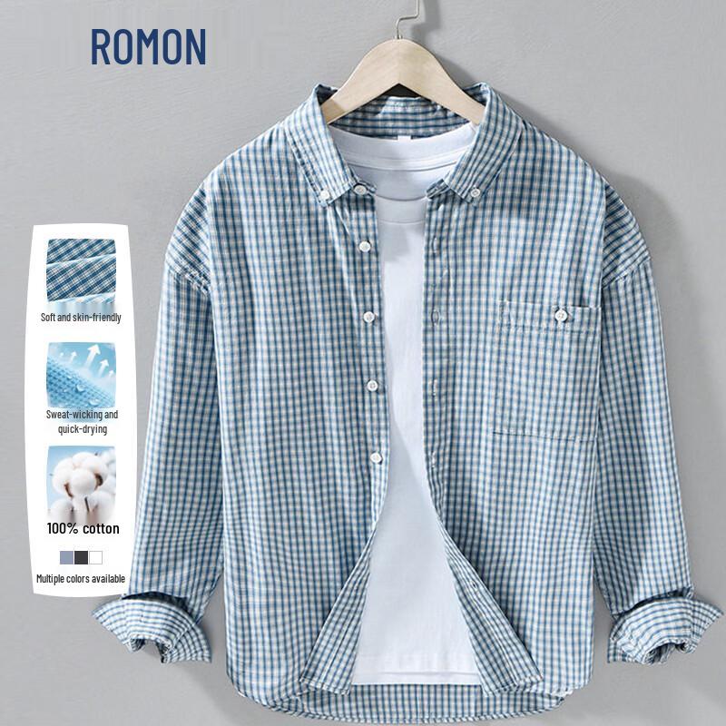 ROMON Men s Japanese Style Plaid Drop Shoulder Long Sleeve Shirt 2XL
ROMON Men s Japanese Style Plaid Drop Shoulder Long Sleeve Shirt 2XL