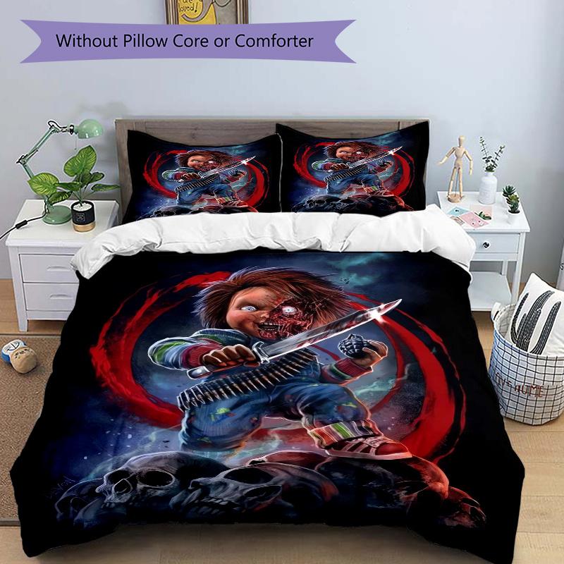 3pcs Chucky Design Print Cover Set Ultra Soft, Breathable, and Comfortable Bedding with Stylish Design for Bedroom and Guest Room Decor 1 Cover a 135x200cm
3pcs Chucky Design Print Cover Set Ultra Soft, Breathable, and Comfortable Bedding with Stylish Design for Bedroom and Guest Room Decor 1 Cover a 135x200cm