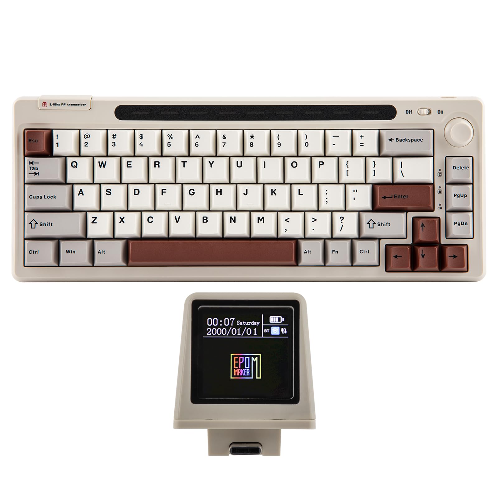 EPOMAKER RT65 Wireless Gaming Keyboard Tri-mode 65% Mechanical Keyboard Hot-swappable Creamy Custom Keyboard with Mini Display and Joystick RGB
EPOMAKER RT65 Wireless Gaming Keyboard Tri-mode 65% Mechanical Keyboard Hot-swappable Creamy Custom Keyboard with Mini Display and Joystick RGB