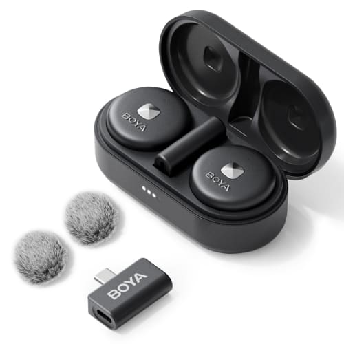BOYA Omic-U Android Smartphone Wireless Pin Microphone with Magnetic Clip, Wireless Charging, 48KHz HD Sound Quality, Omnidirectional Noise Cancellati
BOYA Omic-U Android Smartphone Wireless Pin Microphone with Magnetic Clip, Wireless Charging, 48KHz HD Sound Quality, Omnidirectional Noise Cancellati