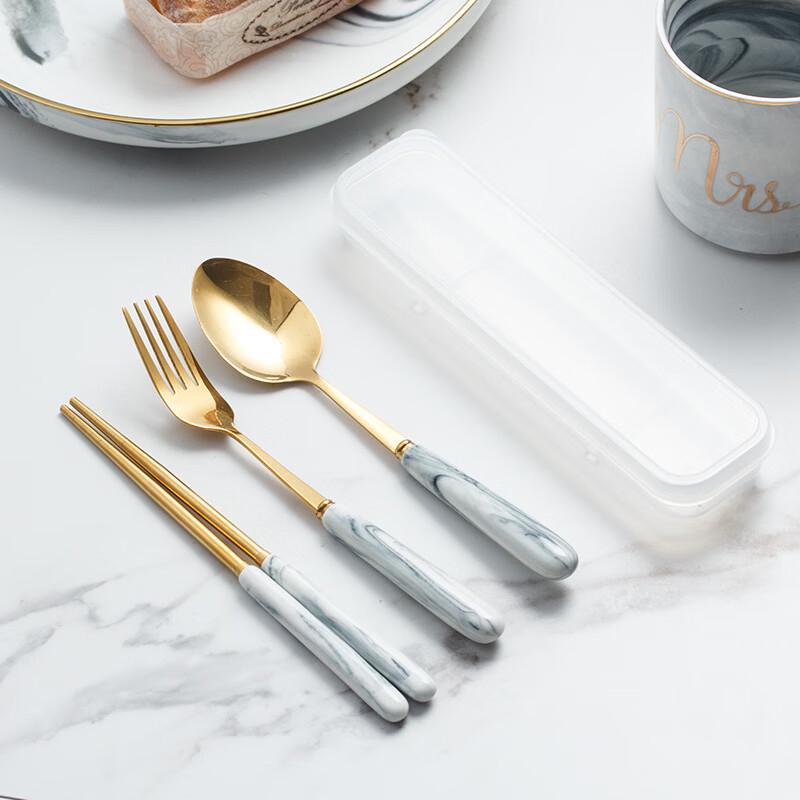 European Style Marble Pattern Stainless Steel Portable Cutlery Set
European Style Marble Pattern Stainless Steel Portable Cutlery Set