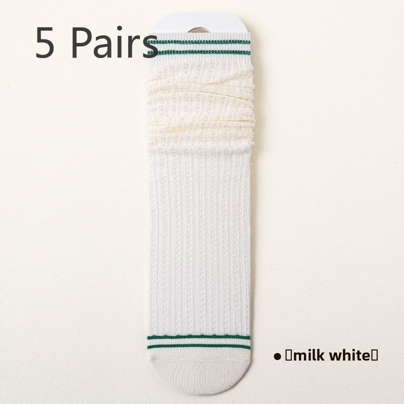 5 Pairs of Women s Spring and Fall Mesh Month College Style Cotton Midtube Stocking 5 Pairs слоновая кость
5 Pairs of Women s Spring and Fall Mesh Month College Style Cotton Midtube Stocking 5 Pairs слоновая кость