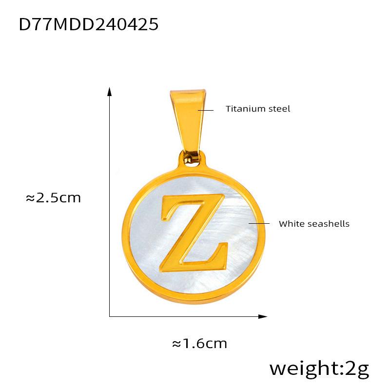 Простая титановая стальная круглая инкрустированная белая ракушка с подвеской 26 английскими буквами, ожерелье для женщин, ювелирные изделия No Specifications
Простая титановая стальная круглая инкрустированная белая ракушка с подвеской 26 английскими буквами, ожерелье для женщин, ювелирные изделия No Specifications