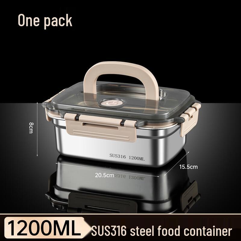 ZISIZ 316 Stainless Steel Rectangular Fresh-Keeping Lunch Box Set with Handle
ZISIZ 316 Stainless Steel Rectangular Fresh-Keeping Lunch Box Set with Handle