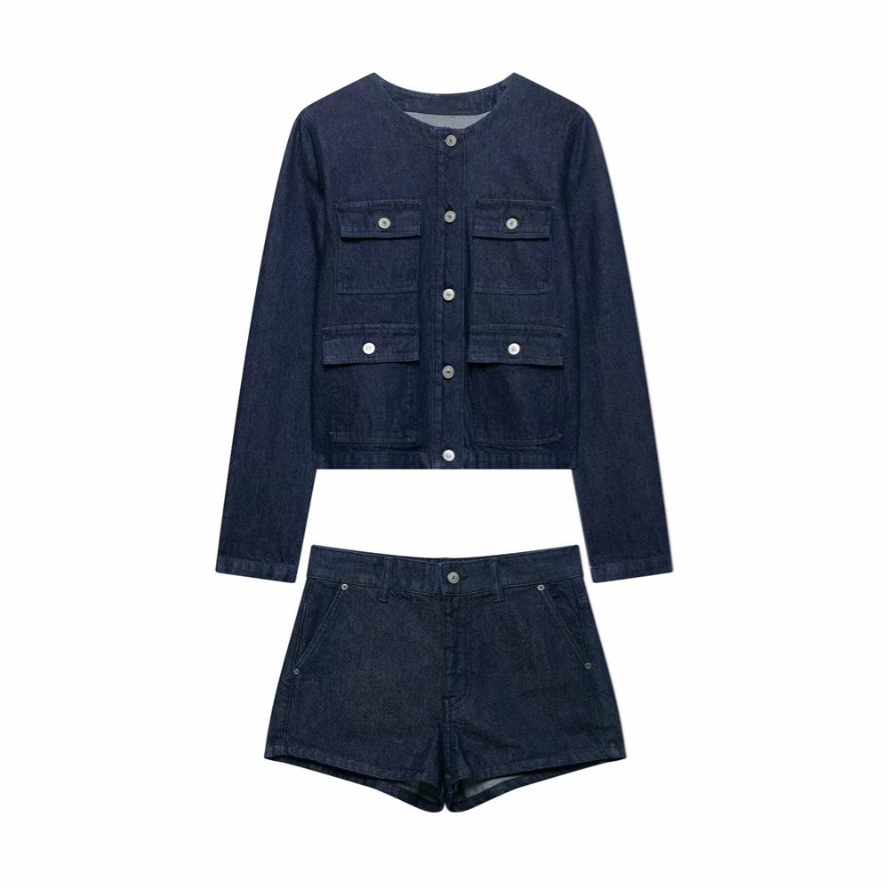 2025 Spring/Summer Women s Round Neck Denim Jacket & High-Waist Casual Shorts Set Small
2025 Spring/Summer Women s Round Neck Denim Jacket & High-Waist Casual Shorts Set Small