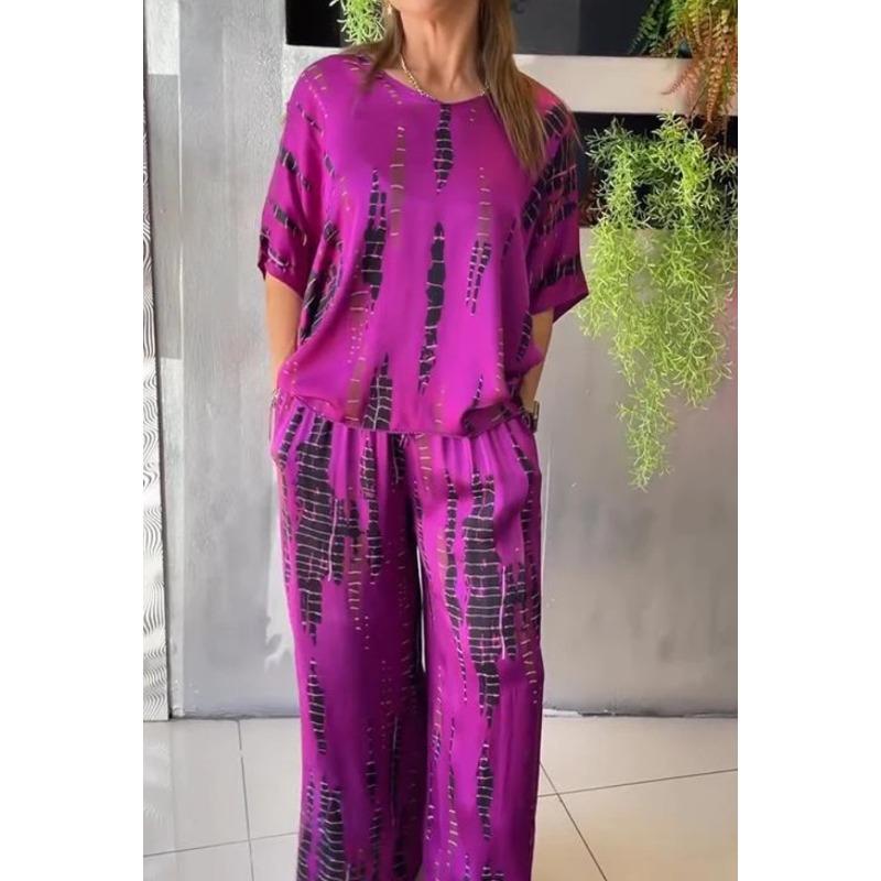 women s Loose Abstract Print Batwing Short Sleeve Top Wide Leg Pants 2 Piece Casual Outfit Set 5XL фіолетовий
women s Loose Abstract Print Batwing Short Sleeve Top Wide Leg Pants 2 Piece Casual Outfit Set 5XL фіолетовий