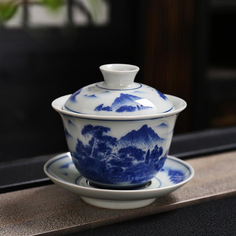 Керамическая чаша с одной крышкой, Большая вместимость, Китайская сине-белая трехкомпонентная чаша с крышкой, Ретро чайник, Чайная чашка
Керамическая чаша с одной крышкой, Большая вместимость, Китайская сине-белая трехкомпонентная чаша с крышкой, Ретро чайник, Чайная чашка