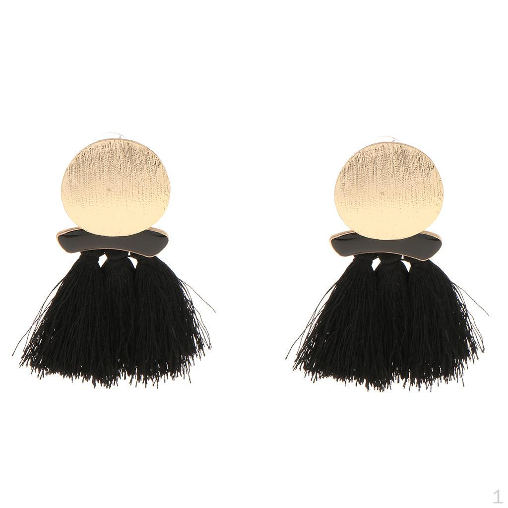 1 Pair Pendant Earrings Vintage Tassel Thread Design Fringe Gift For Birthday Wedding Christmas чорний
1 Pair Pendant Earrings Vintage Tassel Thread Design Fringe Gift For Birthday Wedding Christmas чорний