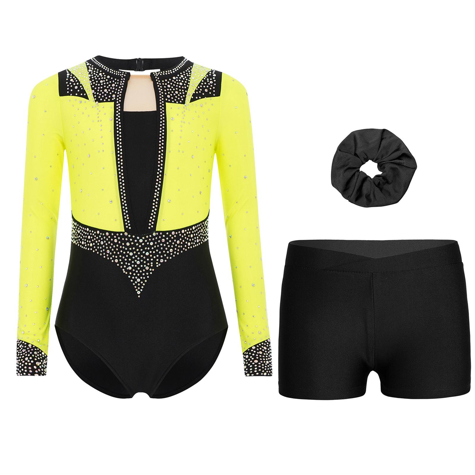 Набір танцювального одягу для дівчаток Леотард з довгим рукавом Спина з вирізом Блискучі стрази V-подібний виріз Шорти з еластичною талією Пов язка для волосся 5-6 Years флуоресцентний жовтий колір/чорний
Набір танцювального одягу для дівчаток Леотард з довгим рукавом Спина з вирізом Блискучі стрази V-подібний виріз Шорти з еластичною талією Пов язка для волосся 5-6 Years флуоресцентний жовтий колір/чорний