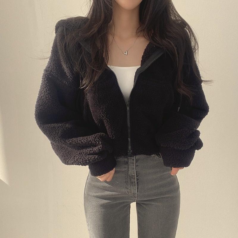 Women Autumn Winter Thicken Warm Fleece Hoodie Zipper Drawstring Short Coat Lamb Fur Velvet Jacket Casual Sweatshirt Streetwear XXL чёрный
Women Autumn Winter Thicken Warm Fleece Hoodie Zipper Drawstring Short Coat Lamb Fur Velvet Jacket Casual Sweatshirt Streetwear XXL чёрный