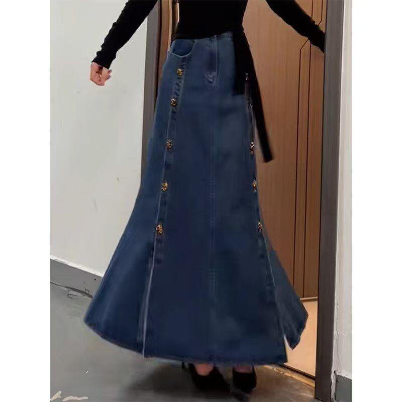 Summer 2025 Women s High-Waisted Denim Skirt - Button-Down, Mid-Length, Side Slit, A-Line, Over-the-Knee Slimming Design Large
Summer 2025 Women s High-Waisted Denim Skirt - Button-Down, Mid-Length, Side Slit, A-Line, Over-the-Knee Slimming Design Large