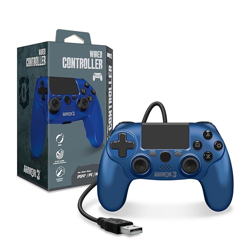 Armor3 wired game controller PS4 / PC MAC correspondence Color/Blue USB connection
Armor3 wired game controller PS4 / PC MAC correspondence Color/Blue USB connection