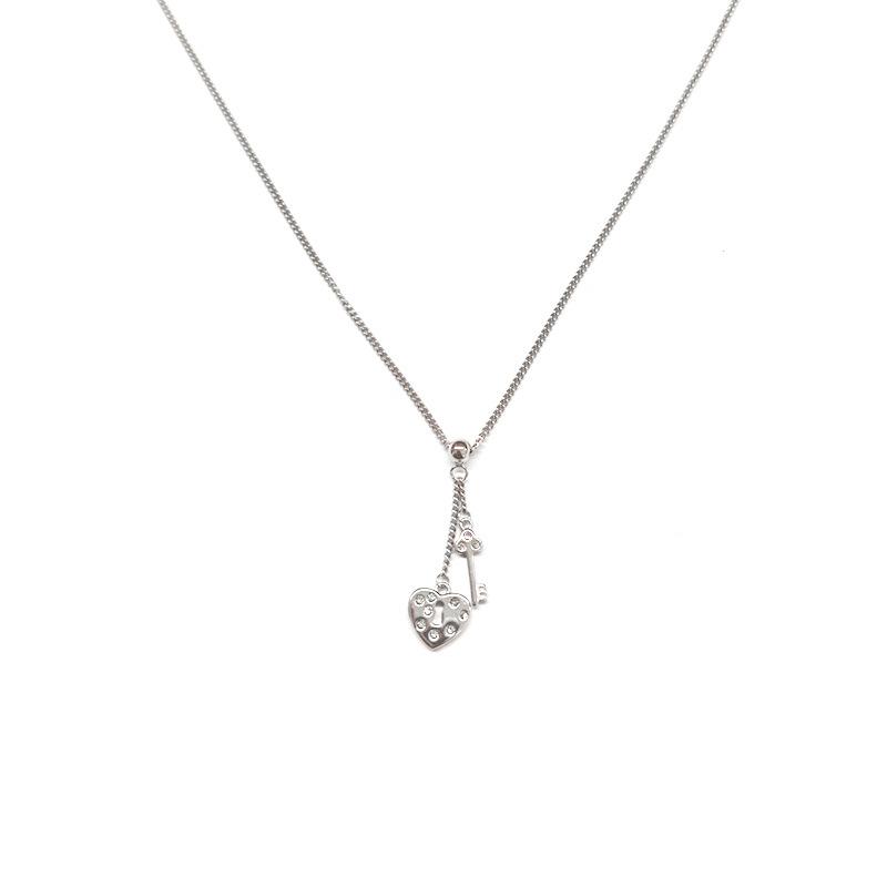 Девушка Милая Любовь Белый Бриллиантовый Замок Ожерелье В Форме Сердца Ключичная Цепочка Милый Темперамент