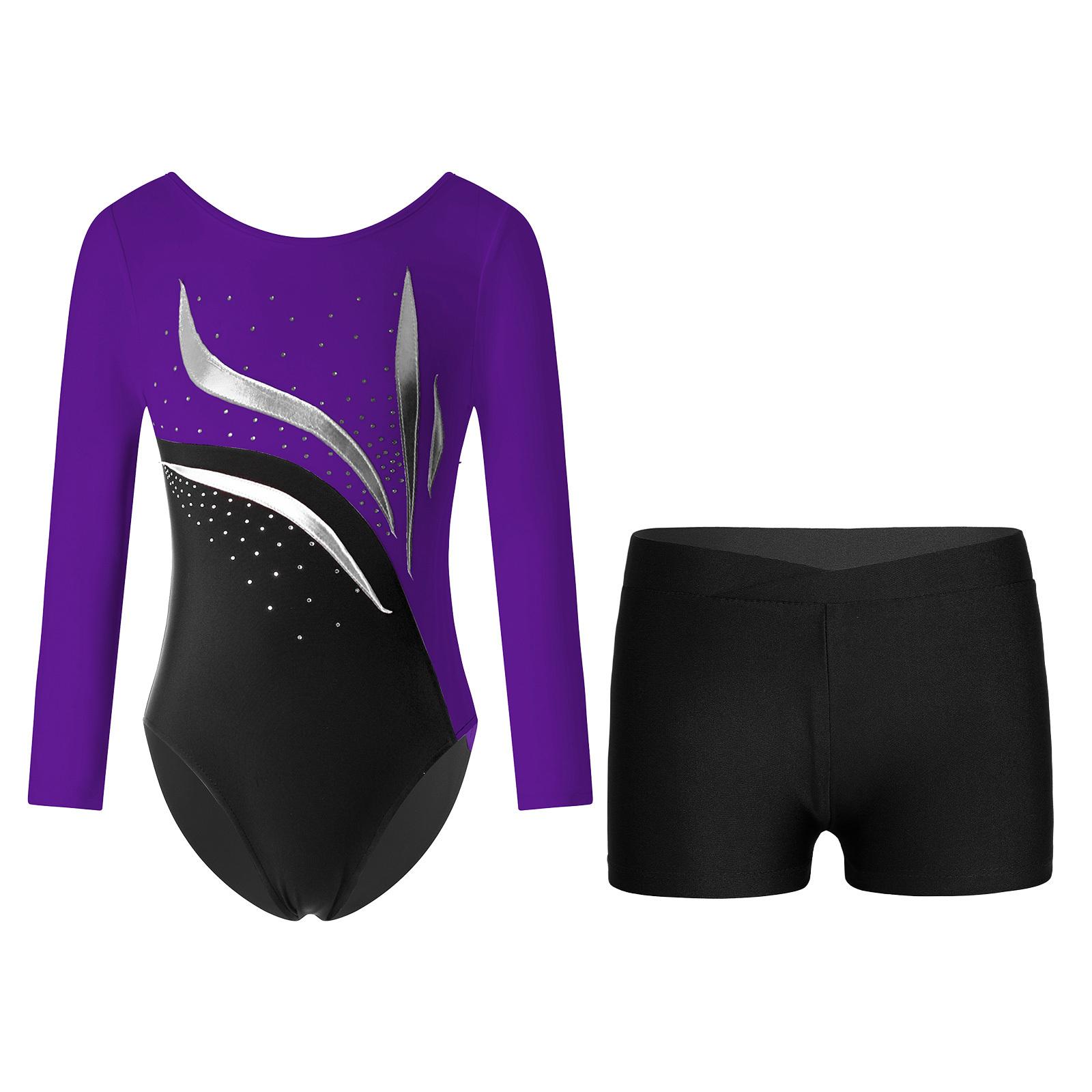Girls Long Sleeve Shiny Rhinestones Patchwork Gymnastics Dance Leotard V Front Waistband Shorts Set 11-12 Years
Girls Long Sleeve Shiny Rhinestones Patchwork Gymnastics Dance Leotard V Front Waistband Shorts Set 11-12 Years