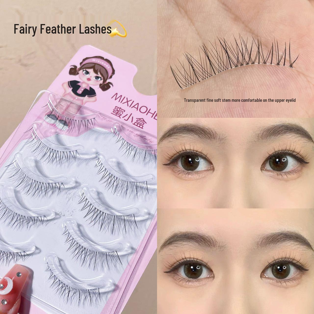 Honey Box Clear Band Fairy Feather Eyelashes - Ultra-Fine, Natural Look Fake Lashes
Honey Box Clear Band Fairy Feather Eyelashes - Ultra-Fine, Natural Look Fake Lashes
