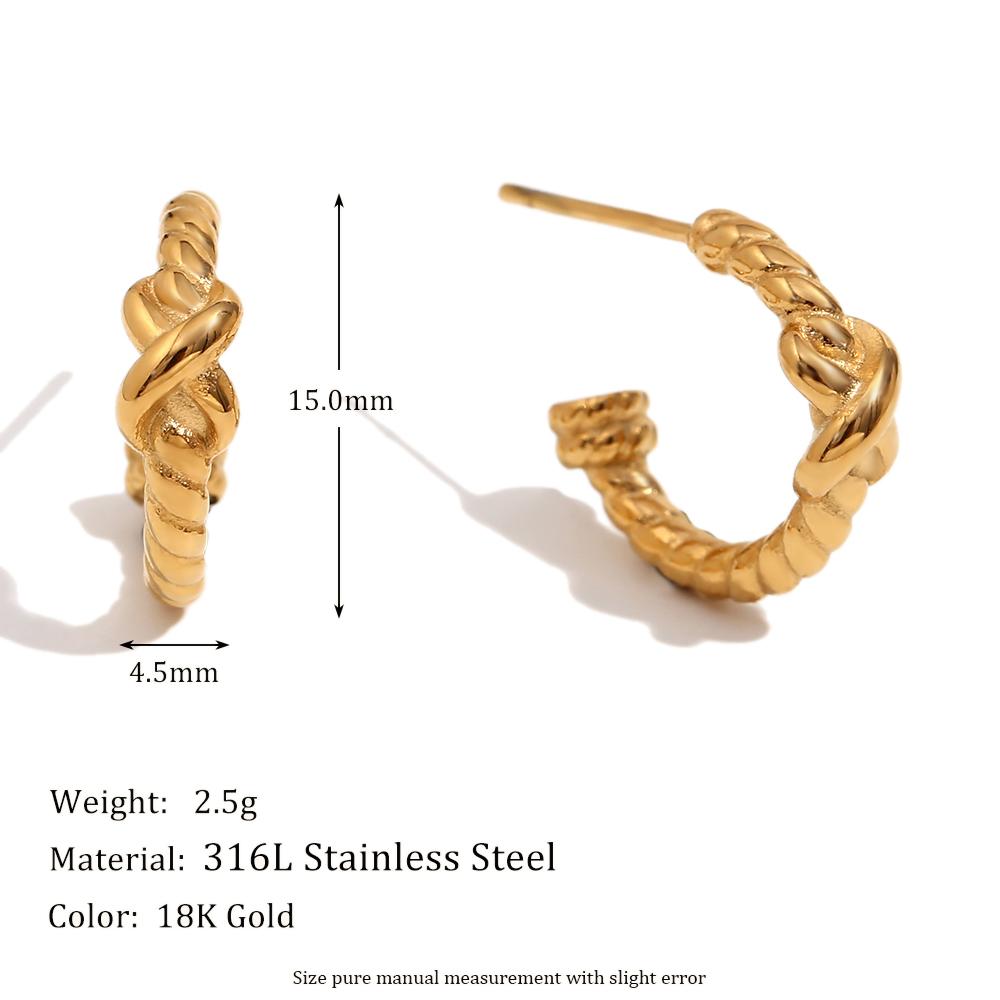 MamacitaSlay Newly Arrival Cross Twist CC Hoops Stainless steel earrings Waterproof titanium earrings Luxury quality jewelry золотий
MamacitaSlay Newly Arrival Cross Twist CC Hoops Stainless steel earrings Waterproof titanium earrings Luxury quality jewelry золотий
