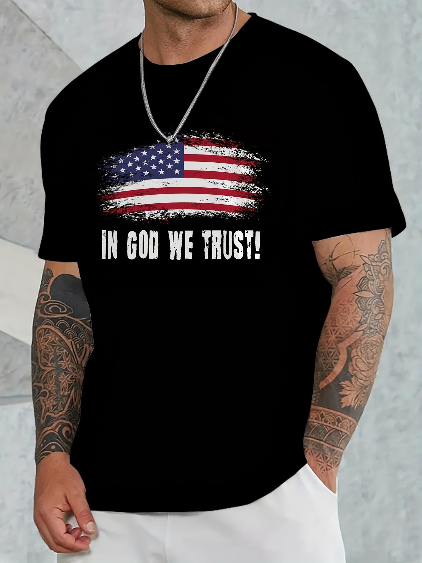 Мужская футболка с круглым вырезом с принтом Flag & We Trust, повседневный стильный дышащий топ больших размеров для больших и высоких
Мужская футболка с круглым вырезом с принтом Flag & We Trust, повседневный стильный дышащий топ больших размеров для больших и высоких