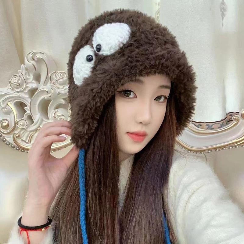 Милые плюшевые шапки с большими глазами для женщин, чтобы согреться зимой, с флисовыми ушами. Большие головные уборы. Смешной пуловер и тенденции вязаных шапок M(56-60cm)
Милые плюшевые шапки с большими глазами для женщин, чтобы согреться зимой, с флисовыми ушами. Большие головные уборы. Смешной пуловер и тенденции вязаных шапок M(56-60cm)
