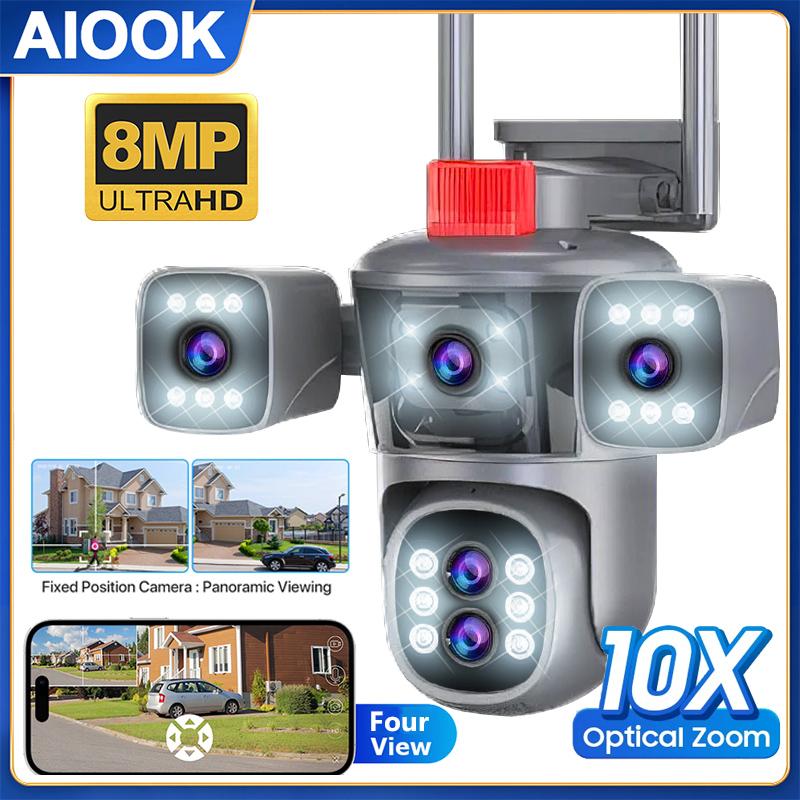 AIOOK Уличная камера безопасности, 5 объективов, 4 кадра, WIFI, IP-камера HD, 8 МП, 8K, 10-кратный зум, водонепроницаемая, ночного видения, двусторонняя аудиосвязь, мобильное отслеживание 720°
AIOOK Уличная камера безопасности, 5 объективов, 4 кадра, WIFI, IP-камера HD, 8 МП, 8K, 10-кратный зум, водонепроницаемая, ночного видения, двусторонняя аудиосвязь, мобильное отслеживание 720°