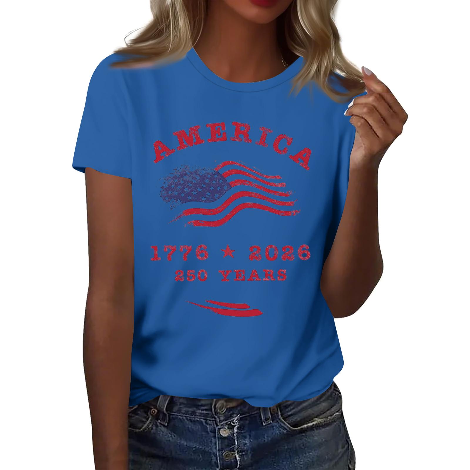Womens Short Sleeve Crewneck T Shirt with America 1776 2026 250 Years Flag Graphic Casual Loose Fit Top L синий
Womens Short Sleeve Crewneck T Shirt with America 1776 2026 250 Years Flag Graphic Casual Loose Fit Top L синий