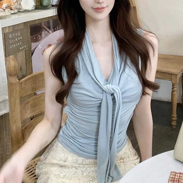 Korean Style Spicy Red Cherry Tie Vest Top for Women Blue 83490
Korean Style Spicy Red Cherry Tie Vest Top for Women Blue 83490